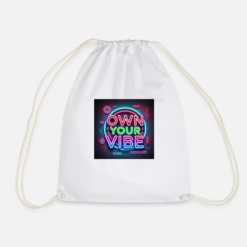 Own your vibe - Drawstring Bag - white