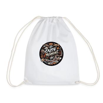 « Profitez de chaque instant » dans un design rétro coloré - Sac de sport léger - blanc - Devant