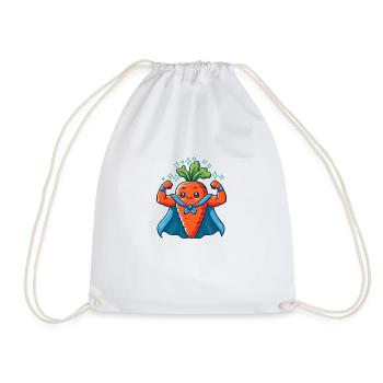 Super-Carotte musclé - Sac de sport léger - blanc - Devant