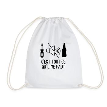 TOURNEVIS SILENCE Bière CEST TOUT CE QU IL ME FAUT - Sac de sport léger - blanc - Devant
