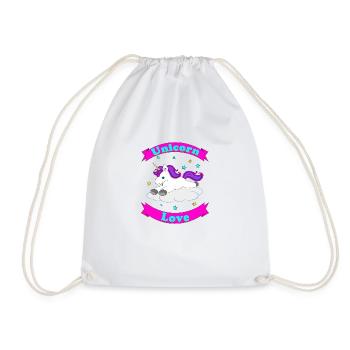 Unicorn Love – Süßes Einhorn-Design - Turnbeutel - Weiß - Vorne