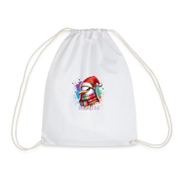 Moin Seagull Christmas - Drawstring Bag - white - Front