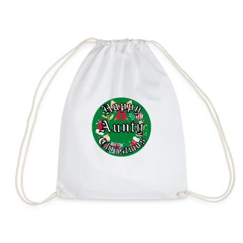 Happy Christmas Aunty - Drawstring Bag - white - Front