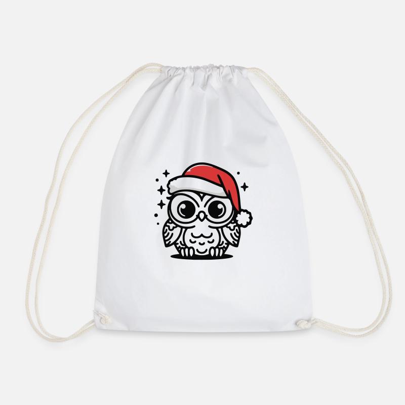 Süße Eule weihnachtlich - Turnbeutel - Weiß
