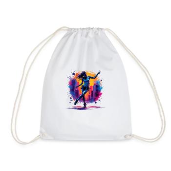 femme hip hop - Sac de sport léger - blanc - Devant