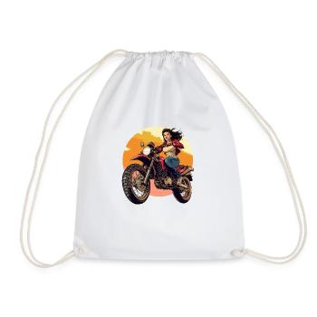 Ride the Adventure – Power, Style & Freedom - Drawstring Bag - white - Front