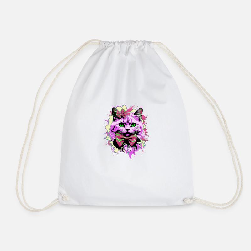 Katze Pink - Turnbeutel - Weiß