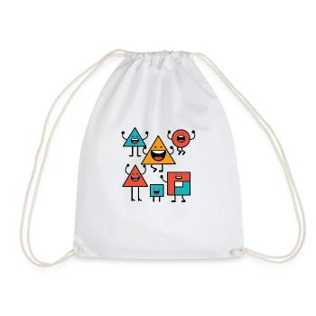 Design "Geo Laughics" - Drawstring Bag - white - Front