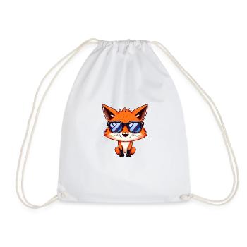 Chill Fox mit Sonnenbrille genießt den Sommertag - Turnbeutel - Weiß - Vorne