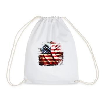 Flagge Amerika Grunge - Turnbeutel - Weiß - Vorne