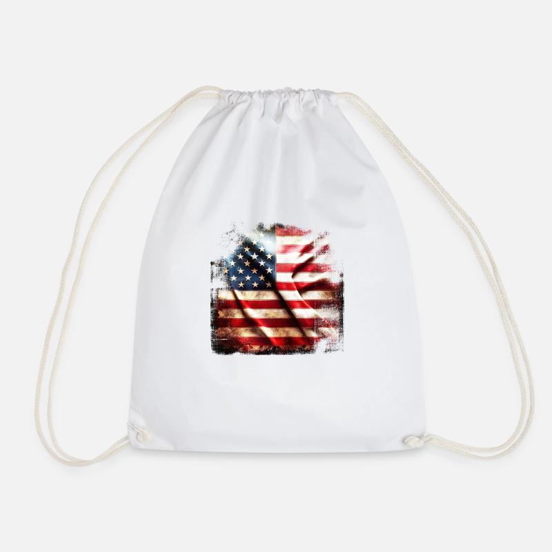 Flagge Amerika Grunge - Turnbeutel - Weiß