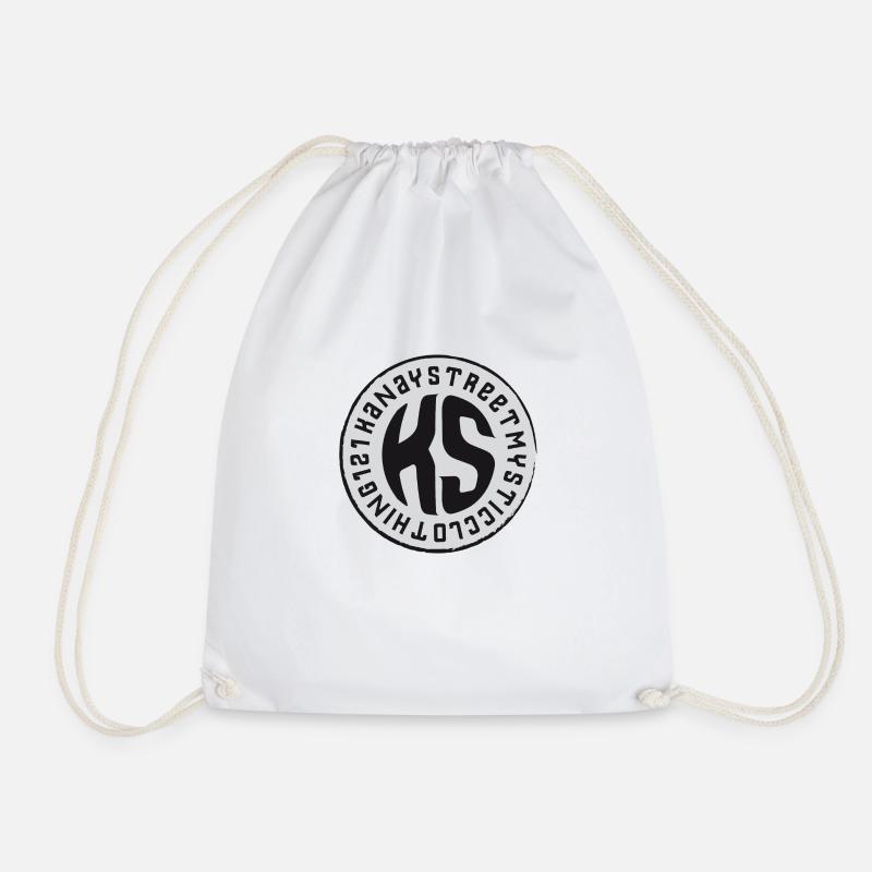 KS GREY BADGE - Drawstring Bag - white