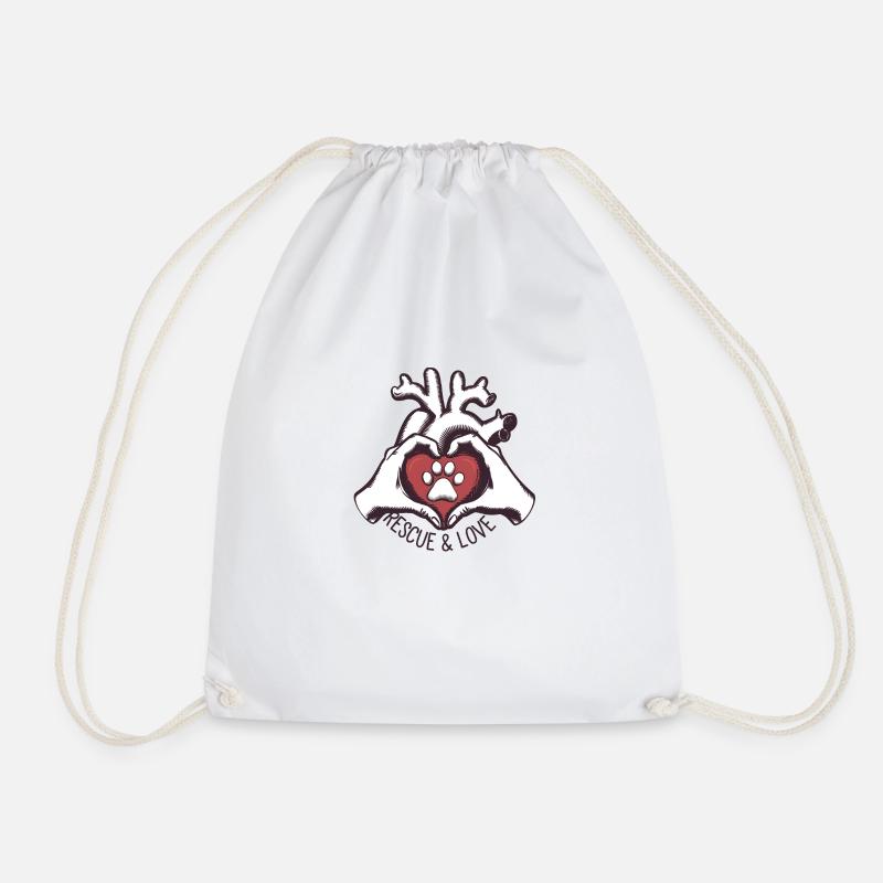 Rescue & Love - Drawstring Bag - white