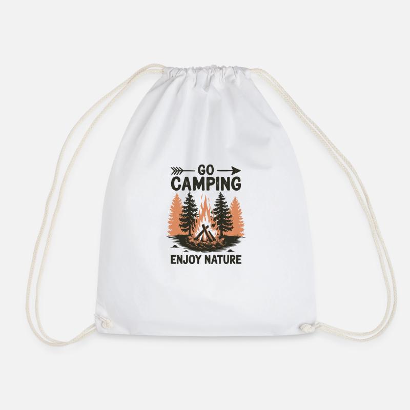 Campfire - Drawstring Bag - white