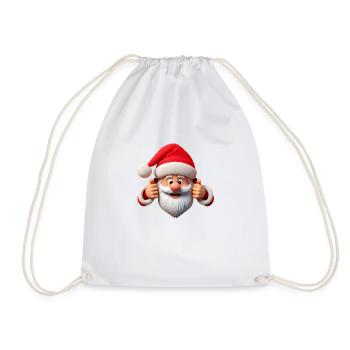 Weihnachtsmann Daumen hoch - Turnbeutel - Weiß - Vorne