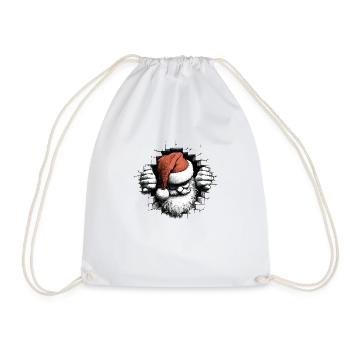 Santa in the hole from the front 5 - Drawstring Bag - white - Front