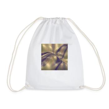 Blue pattern on gold! - Drawstring Bag - white - Front