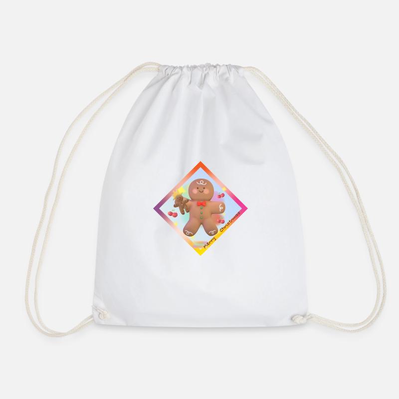 Cookie Merry Christmas White - Drawstring Bag - white