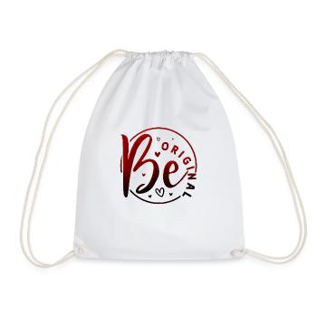 Be original vector design symbol retro quote label - Drawstring Bag - white - Front