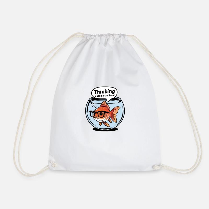 Thinking outside the bowl - Drawstring Bag - white