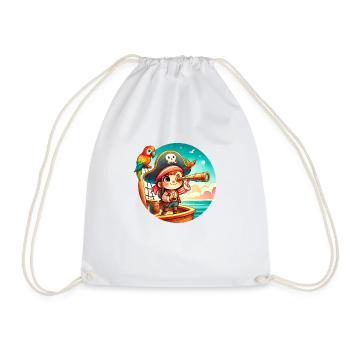 Pirate Skull for Girl - Drawstring Bag - white - Front