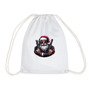 Gangster Santa mit zwei Pistolen - Turnbeutel - Weiß - Vorne