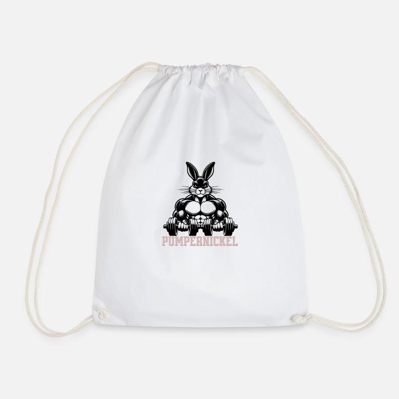 Pumpernickel Gym Training Funny - Drawstring Bag - white