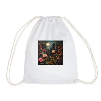 Mega Flora - Drawstring Bag - white - Front