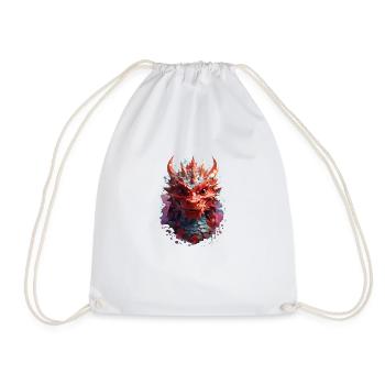 Dragon - Drawstring Bag - white - Front