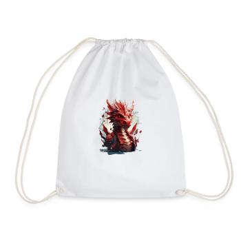Drache - Turnbeutel - Weiß - Vorne