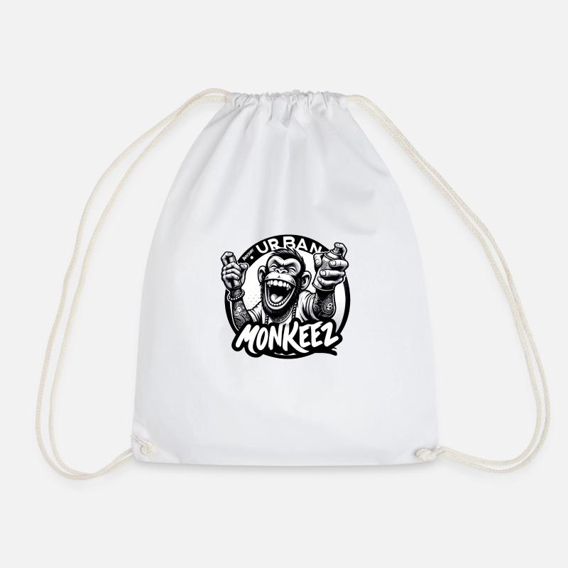 Urban Monkeez Smiling Monkey Sprayer - raffstaff ® - Turnbeutel - Weiß