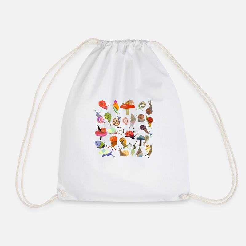 Snail Bouquet transparent - Drawstring Bag - white