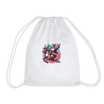 Le Père Noël chevauche le renne Rudolph - Sac de sport léger - blanc - Devant