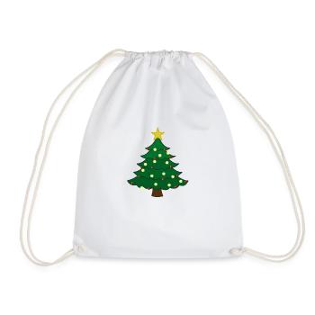 Happy Christmas tree - Drawstring Bag - white - Front
