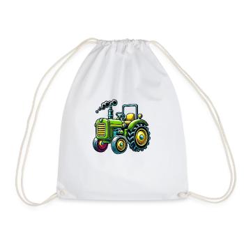 Traktor - Turnbeutel - Weiß - Vorne