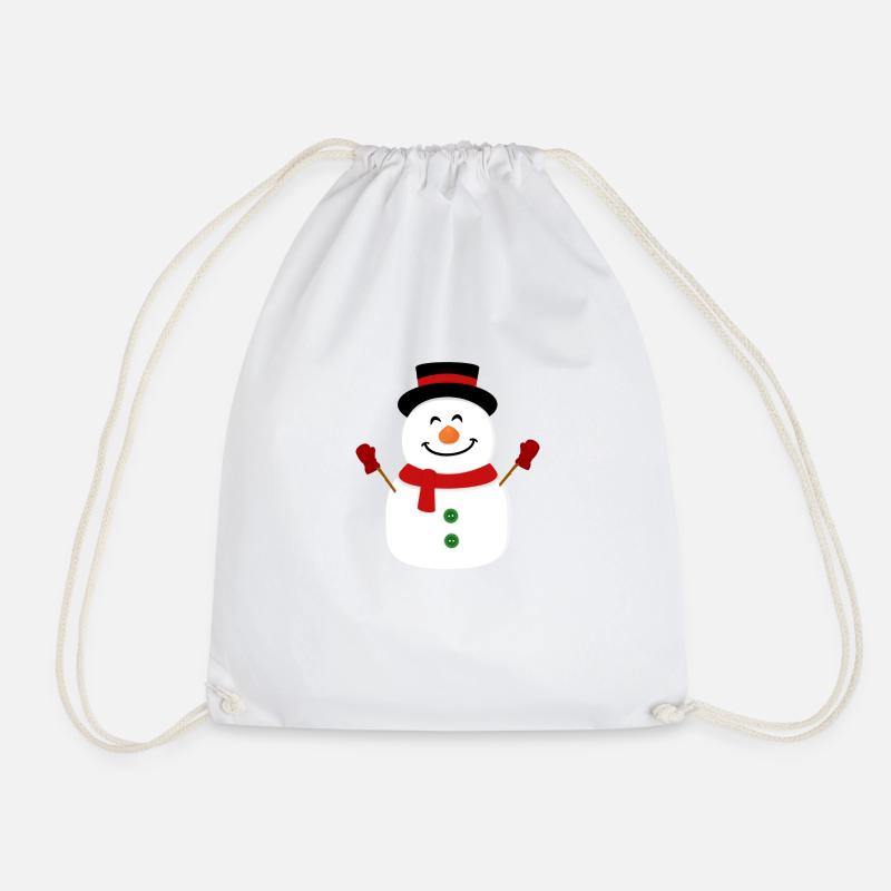 Glücklicher Schneemann - Turnbeutel - Weiß