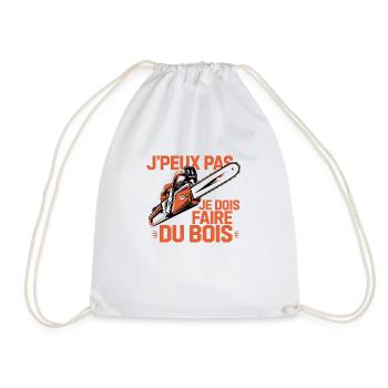 J'peux Pas Je Dois Faire Du Bois, Papa Forestier - Sac de sport léger - blanc - Devant