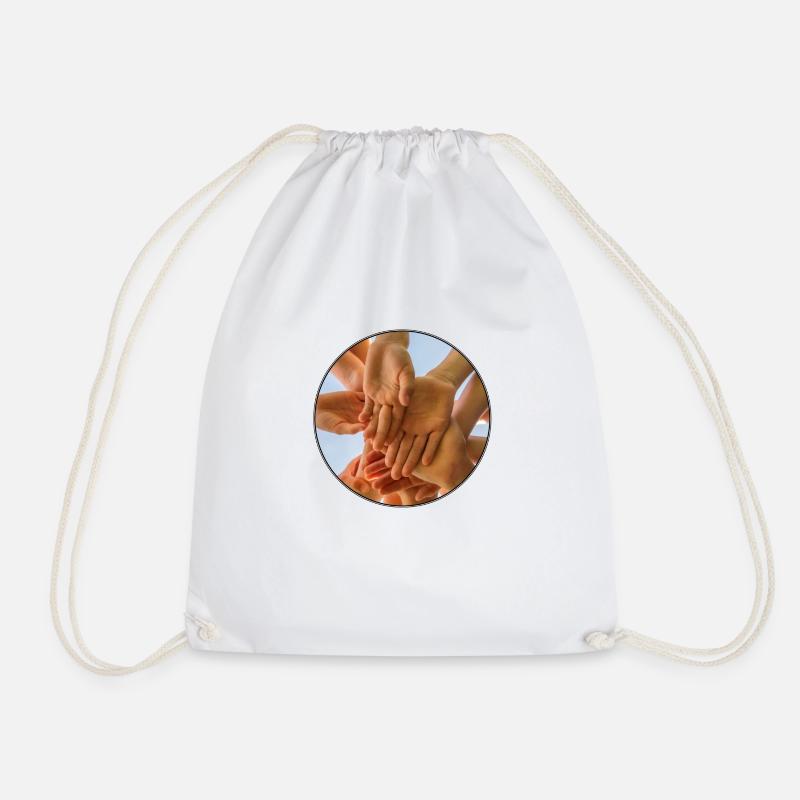 Children's hands - Drawstring Bag - white
