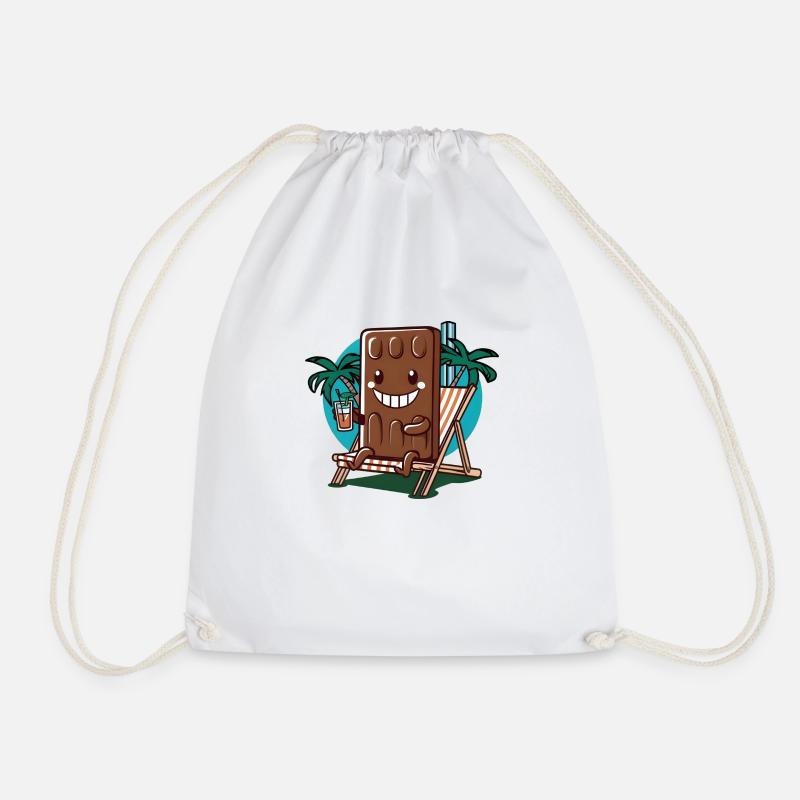 Funny Dubai Chocolate Pistachio Pistachio Chocolate - Drawstring Bag - white
