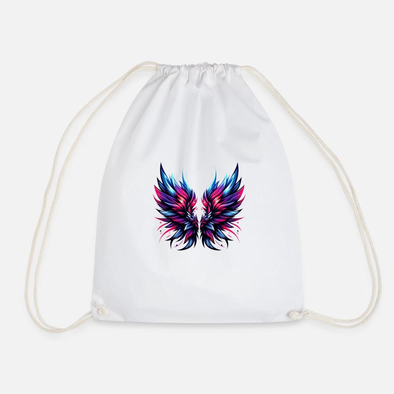 Angel Wings Wings Angels - Drawstring Bag - white