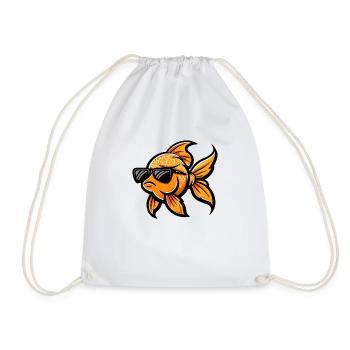 Poisson rouge Bande dessinée Cool - Sac de sport léger - blanc - Devant