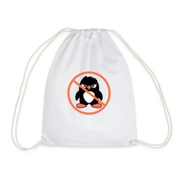 Evil Penguins Forbidden Area Sign Note Cool - Drawstring Bag - white - Front