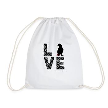 African Grey Parrot Love - Drawstring Bag - white - Front