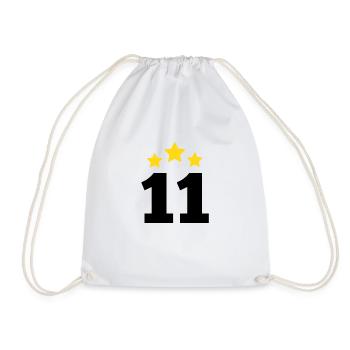 11 Year Star - 11th Anniversary Gift - Drawstring Bag - white - Front