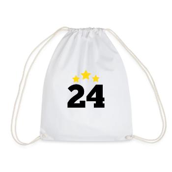 24 ans étoile - cadeau 24e anniversaire - Sac de sport léger - blanc - Devant