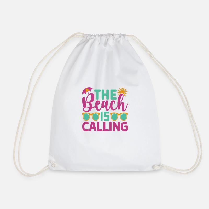 The-Beach-Is-Calling - Turnbeutel - Weiß