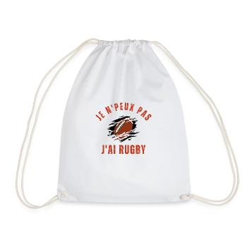 Drôle Maillot Humour Je N'Peux Pas J'ai Rugby - Sac de sport léger - blanc - Devant
