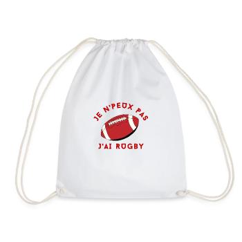 Drôle Maillot Humour Je N'Peux Pas J'ai Rugby - Sac de sport léger - blanc - Devant