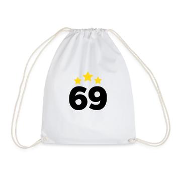 69 Years Star - 69th Anniversary Gift - Drawstring Bag - white - Front