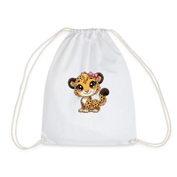 Guépard filles - Sac de sport léger - blanc - Devant